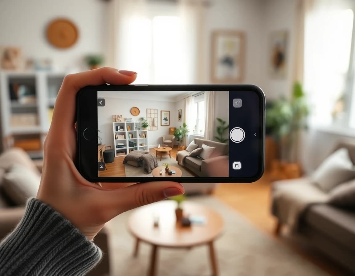 방 사진 업로드 - AI interior design app step 1