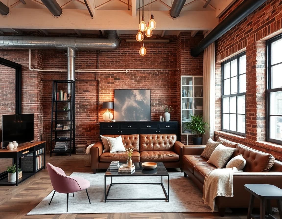 Industrial interior design style - AI home design app example