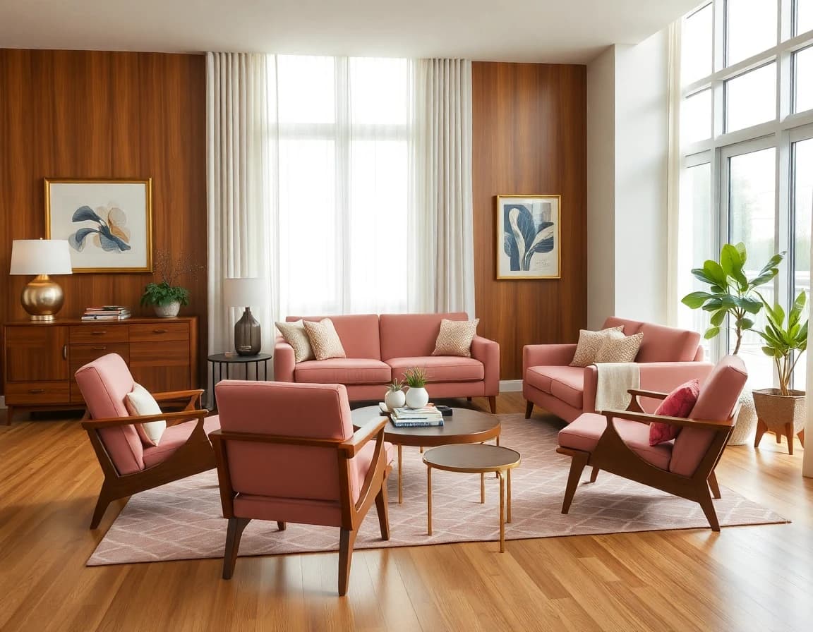 미드센추리 interior design style - AI home design app example